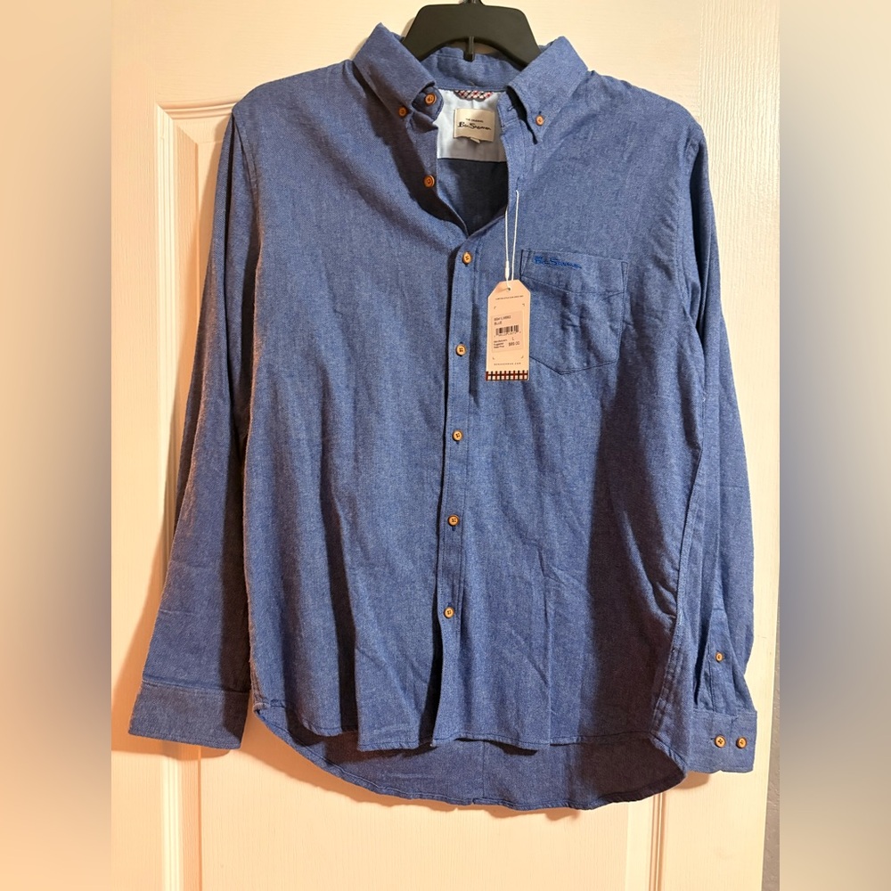 Ben Sherman Denim Blue Button-Down Shirt